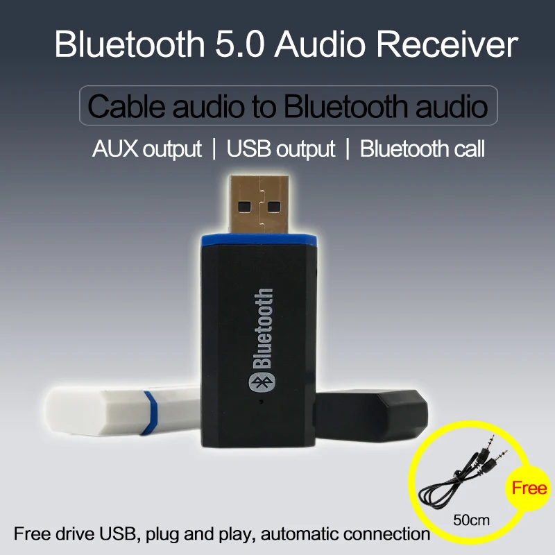 

Bluetooth 5.0 audio receiver Stereo USB adapter Wireless bluetooth DIY 3.5MM audio AUX Speaker home theater