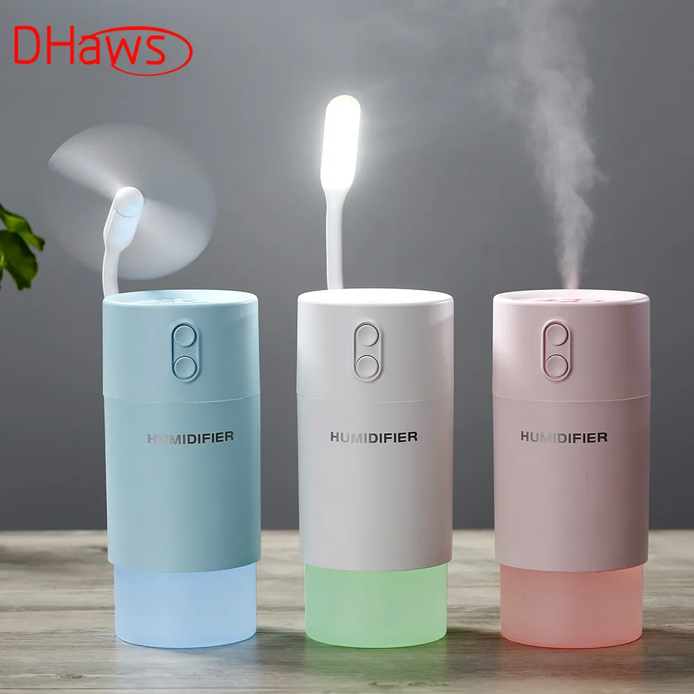 

DHaws 400ml Mini Air Humidifier USB Aroma Essential Oil Diffuser Cool Mist Maker LED USB Air Humidifier 3 in 1 Aromatherapy Tool
