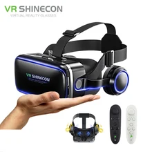 VR shinecon 6.0 Google Cardboard Pro Version VR Virtual Reality 3D Glasses and Smart Bluetooth Wireless Remote Control Gamepad