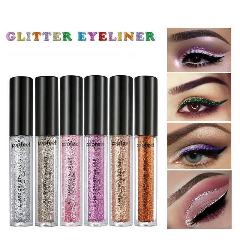 New Waterproof Liquid Eyeliner Makeup 12 Colors Metal Glitter Eyeliner