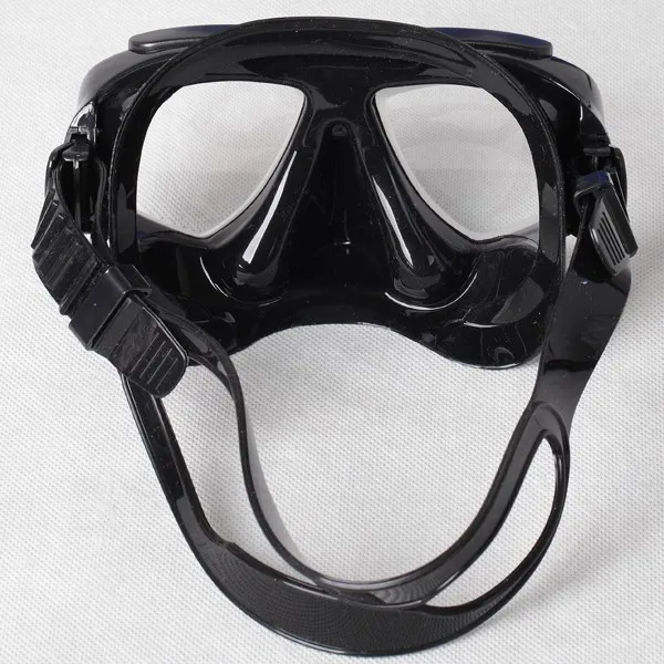 Professional tempered glass myopia lens scuba diving mask optical diving mask black silicone low profile freedive mask spearfish