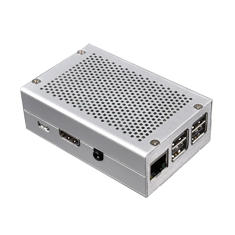 Raspberry Pi 3 Алюминий чехол серебристый корпус металлический корпус для ИРЦ 3 Модель B совместим с Raspberry Pi 3 модели B +