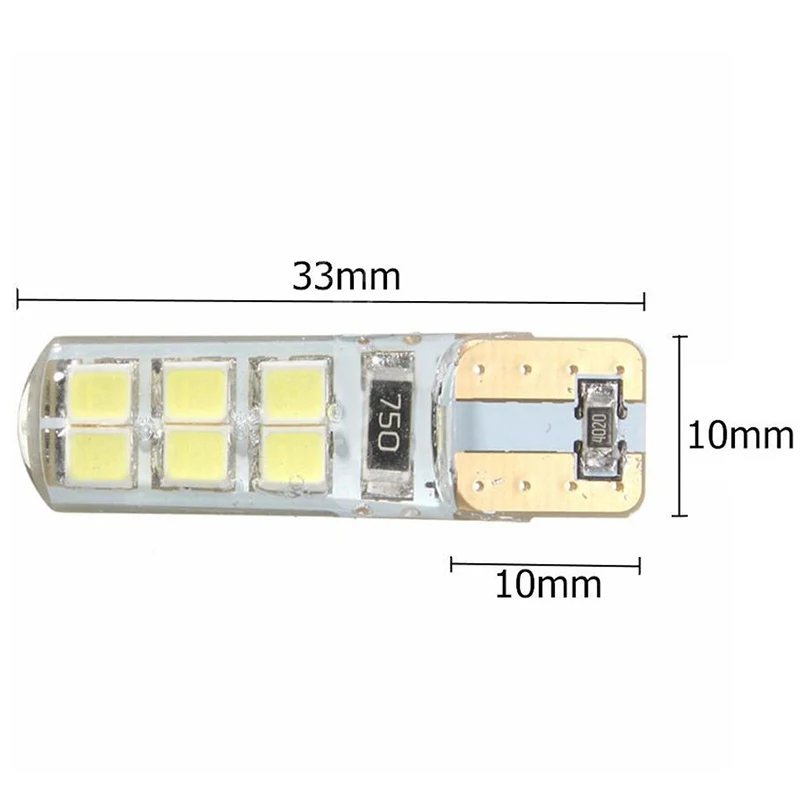 2pc/set T10 194 W5W COB 2835 12LED Car Canbus Bright License Width Light Bulb White