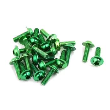 

Uxcell 20 Pcs Green Aluminum Alloy Motorcycle Fairing Hexagonal Bolts Screws 6mm Thread