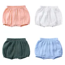 Summer Kids Boys Shorts Solid Color Baby Girl Shorts Cotton Linen Bread short Pants Fashion Newborn Bloomers 6 Months-4 Years