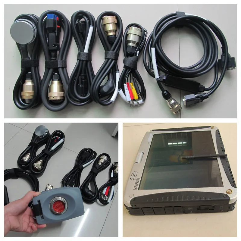 

full set ready to work for mb star diagnostic tool mb star c3 with laptop cf-19 software installed well (12v+24v) 7 cables