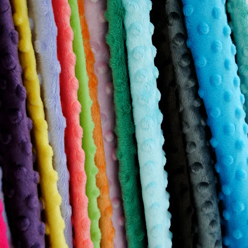 Free Shipping,24 Colors In Stock Minky Dot Fabric Can Sewing Baby