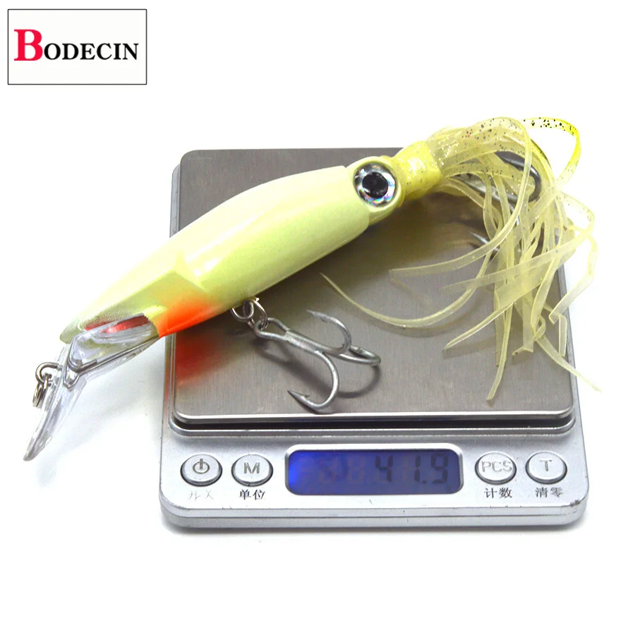 1PCS Lifelike Octopus Fishing Lure With Treble Hook And Jigs Peche 14cm 39G Luminous Squid Jigs Artificial Bait For Fishing Sea (6)