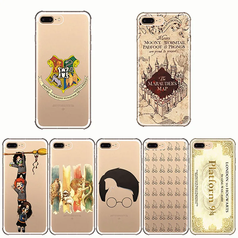 

Stylish soft silica gel cell phone shell Phone Back Cover Phone Cases Harry Potter Pattern for Iphone 6 6S 7 8 Plus X 5s SE XS