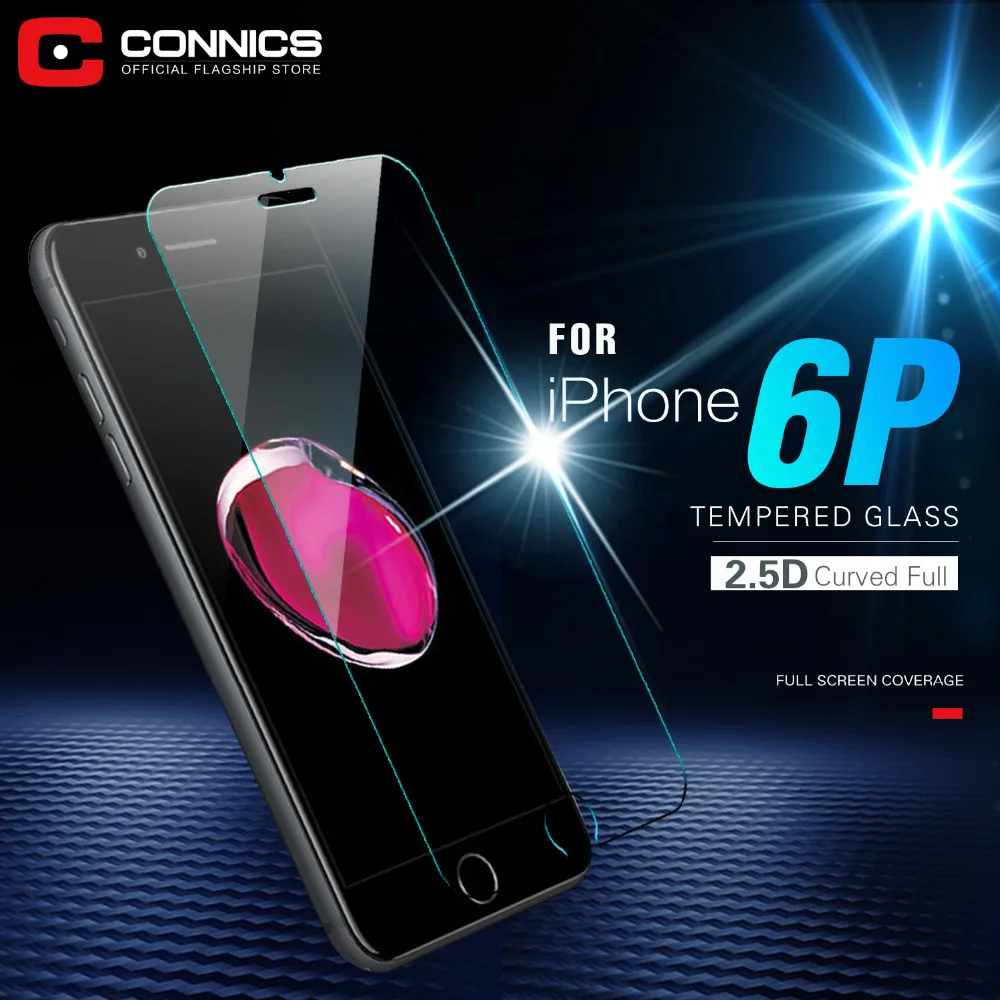 CONNICS 2pcs temper glass protector For iPhone 6 6s plus Screen Protector Film i6 Toughened Membrane Protection Glass | Мобильные