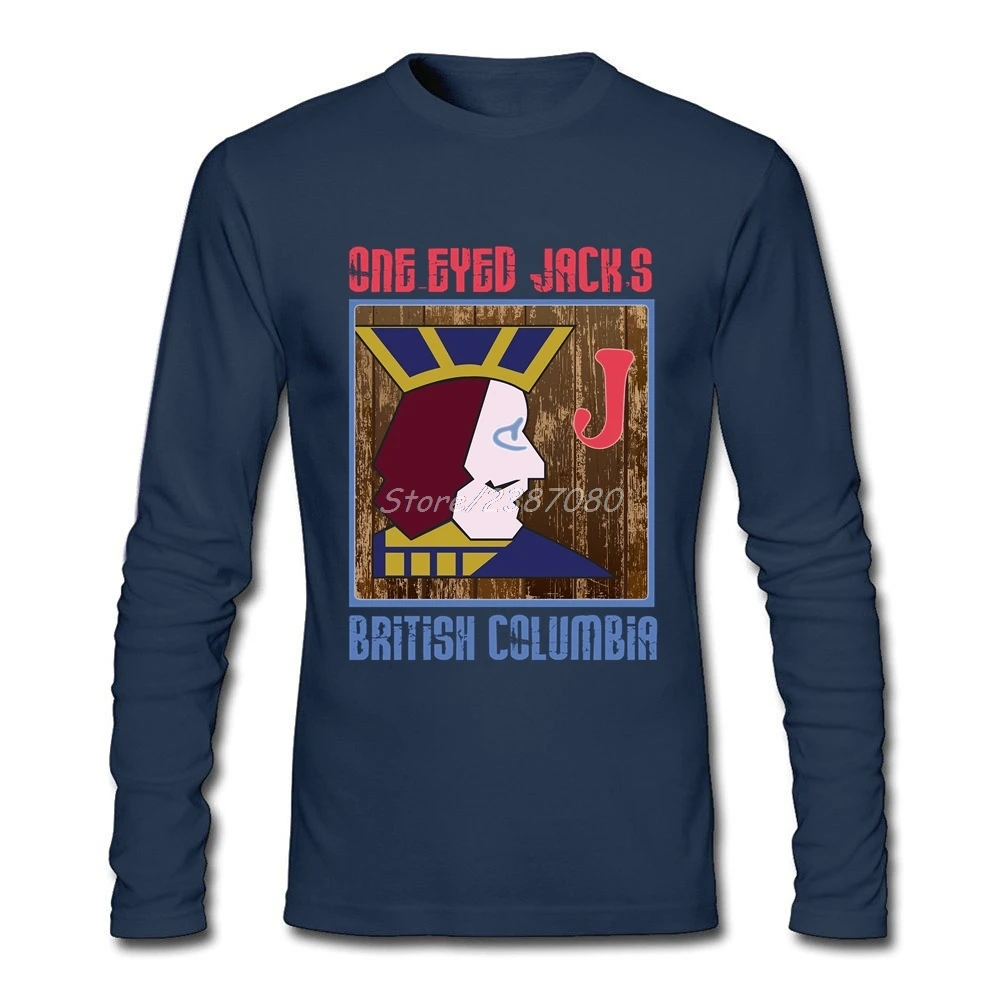 Твин Пикс Одноглазый Джек футболка хлопок Crewneck с длинным рукавом на заказ Мужская рубашка хип-хоп pp мужские рубашки - Цвет: Navy
