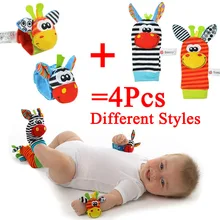 

High quality 4Pcs Baby Rattle Toy Socks Animal Cute Cartoon Baby Socks autumn winter boys/girls/newborn/infantil sock