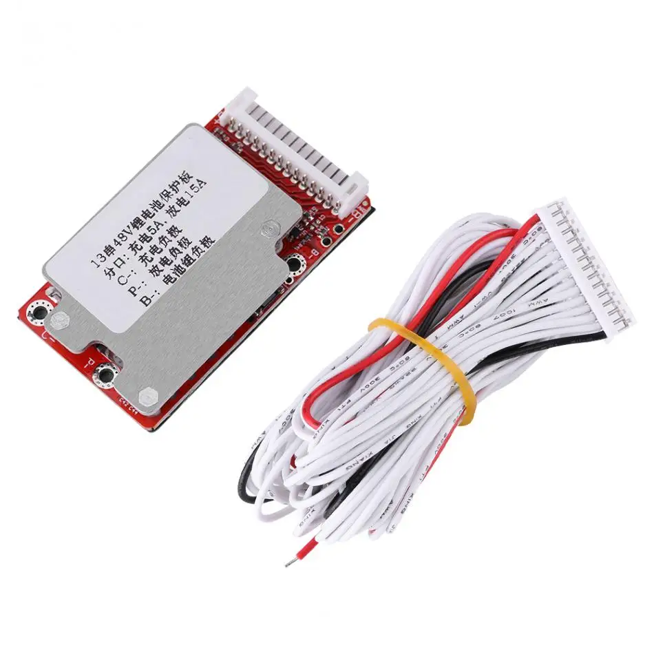 

1Pc Battery Protection Board Battery Charging Pack Protection Board BMS for 13S 48V/54.6V Batteries
