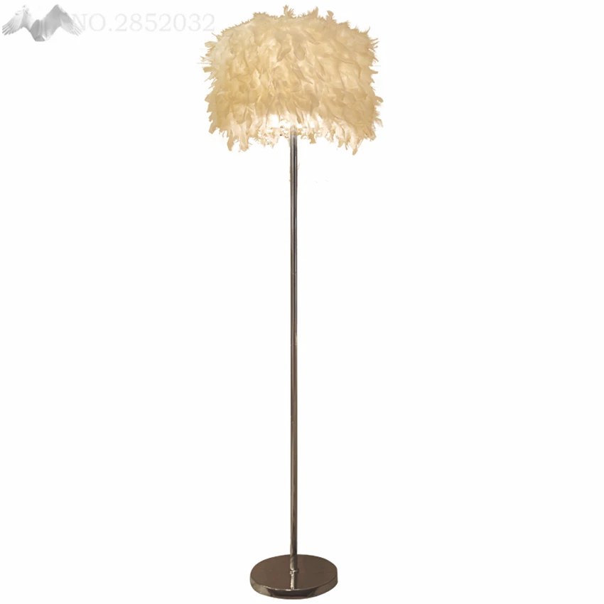 

LFH Post Modern Home Feather Floor Lamp Home Lighting for Living Room Dining Room Bedroom Cafe Restaurant Stand Light White