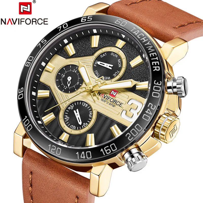 

NAVIFORCE Zegarek Men Watch Sport Mens Watches Top Brand Luxury Military Army Business Genuine Leather Quartz Male Clock 2018