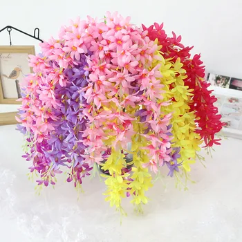 

Flone Artificial silk fake Wisteria Simulation Flowers Vine for Wedding Party Home Decorative flower arrangement decoration