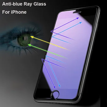 

50PCS Big Curved Tempered Glass Full Glue Anti-Blue Ray Screen Protector for iPhone 6 7 8 6S Plus X Xs Max Xr free DHL