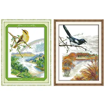 

The bird on branch Patterns Counted Cross Stitch 11CT 14CT Cross Stitch Set Wholesale Cross-stitch Kit Embroidery Needlework