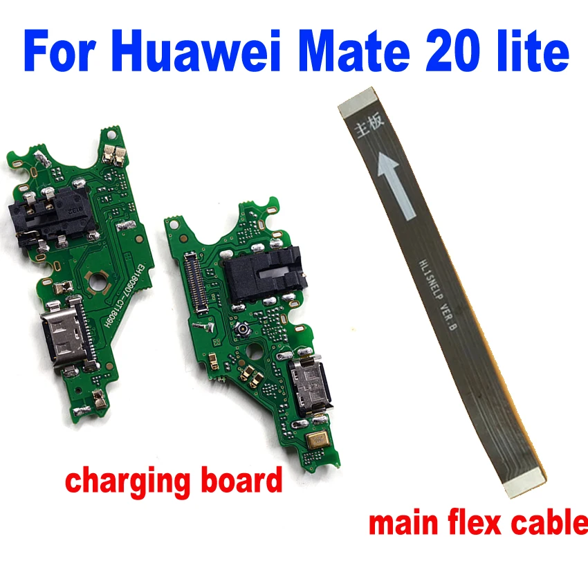 

For Huawei Mate 20 Lite USB Charging Port Dock Plug Connector Charge Board Earphone Audio Jack Main Flex Cable With Microphone