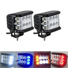 4 “polegada Levou Trabalho Barra de Luz Offroad Triple Pods Side Atirador Piscar Cubos para Pickup Caminhão Campista 4WD 4×4 UTE ATV Recolhimento 24 12 v v
