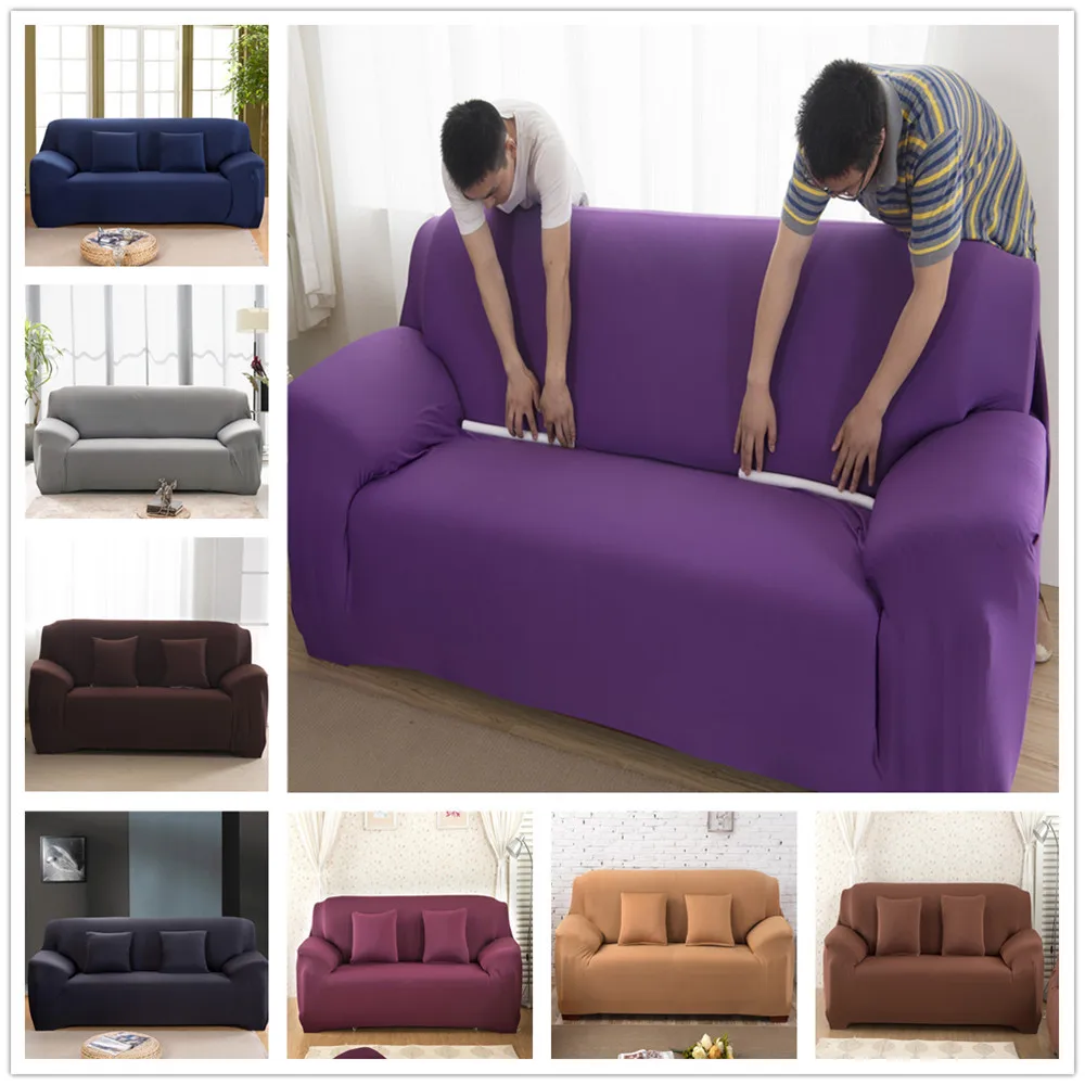 145-185 см полиэстер темный цвет диван-крышка одиночный диван диване Slipcover стрейч-Чехлы эластичный тканевый набор протектор подходит для стирки