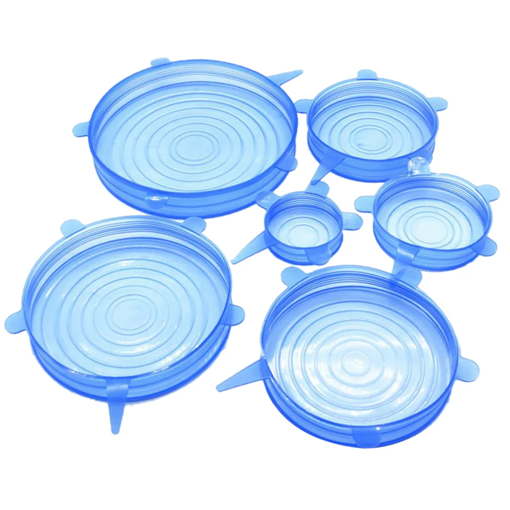 6pcs Silicone Stretch Lids Reusable Lids Covers for Keeping Food Fresh, Perfect for Fruits & Vegetables Cup Bowl