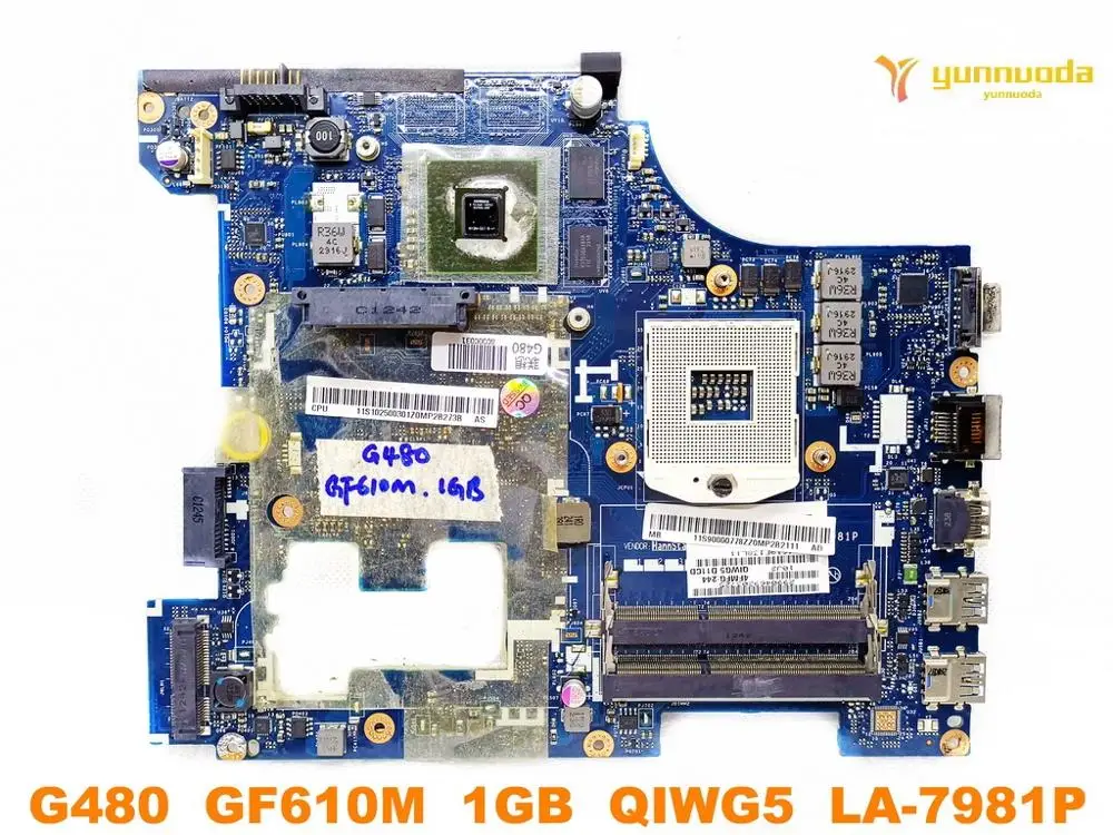 Оригинальная материнская плата для ноутбука Lenovo G480 GF610M 1GB QIWG5 LA-7981P протестирована