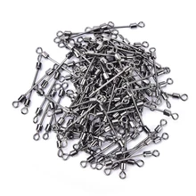 100pcs/lot fishing hook strong elastic swivels high speed snap with lead piece seat fishing tackle connector rolling swivels