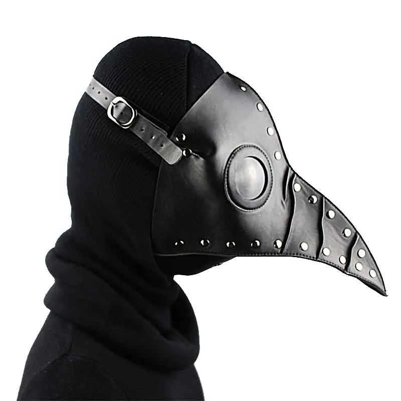 レトロパンクリベットブラックpuレザー長いくちばしペスト鳥マスク女性 男性スチームパンクマスカレードハロウィンコスプレ小道具 Masks For Masquerade Mask Womanmask Mask Aliexpress