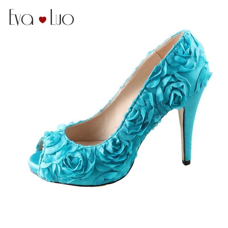 turquoise bridal shoes