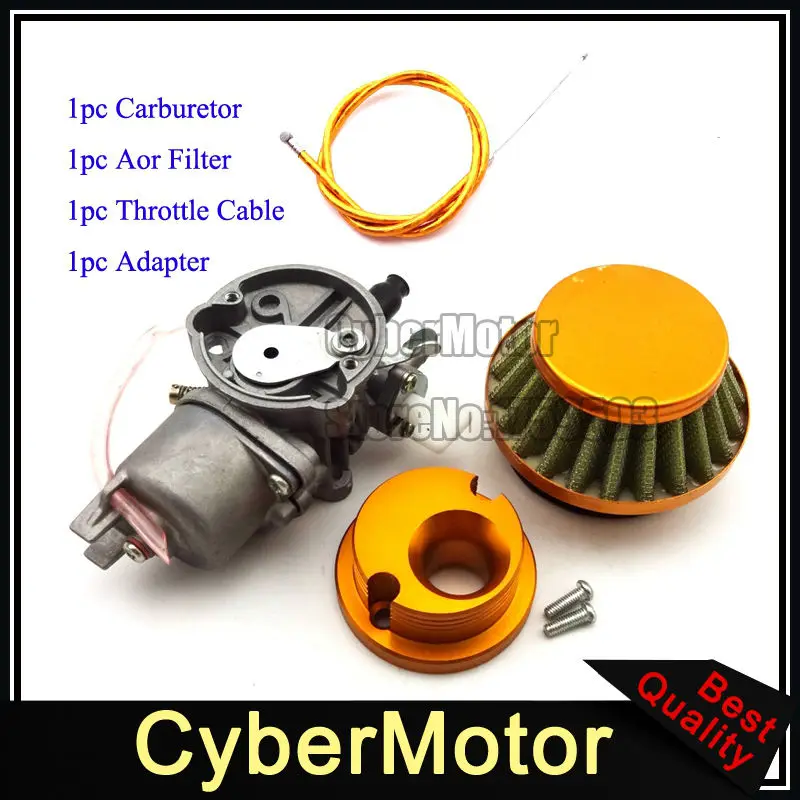 Золотой воздушный фильтр Clearner дроссельной заслонки Carb Карбюратор топливный шланг для 47cc 49cc карманный велосипед мини мото грязи дети ATV Quad