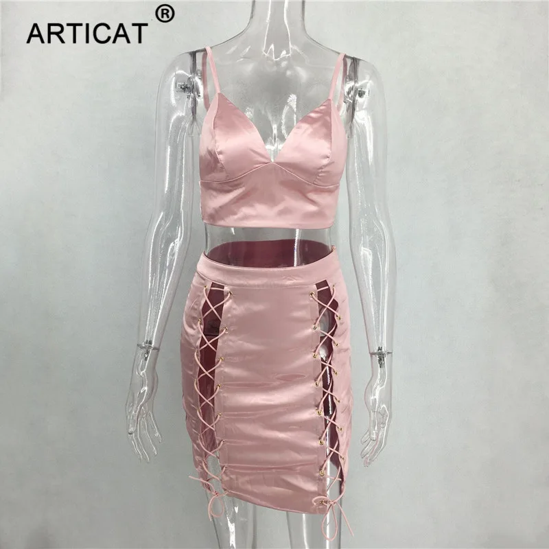 Articat Sexy Глубокий v образным вырезом бинты облегающее платье Для женщин двух