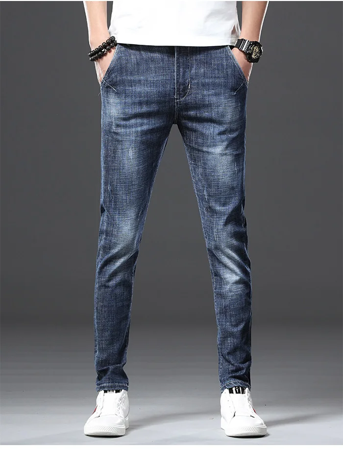 Jantour,, модные, брендовые, Европейский, американский стиль, Стрейчевые мужские джинсы, Роскошные, мужские, джинсовые брюки, тонкие, прямые, темно-синие, мужские s