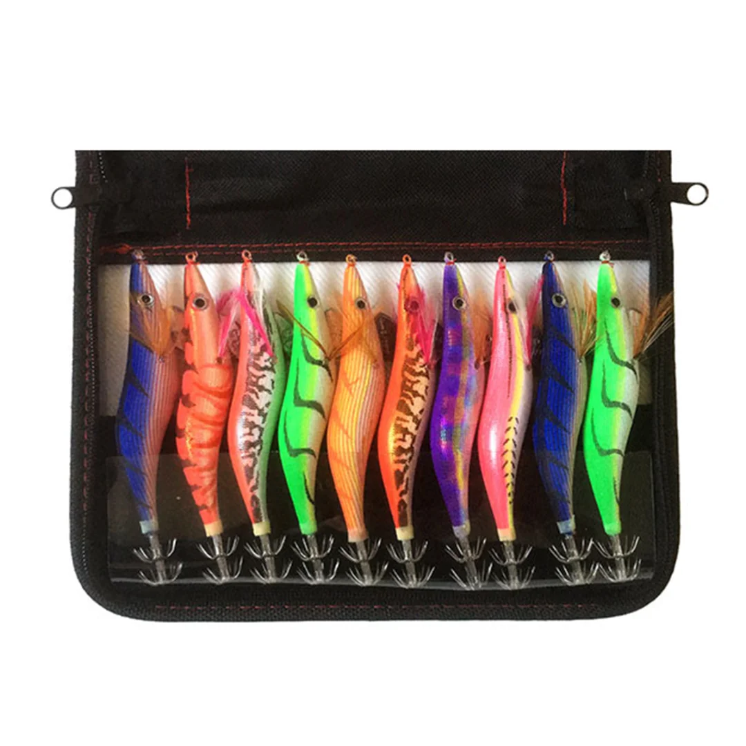 10Pcs Shrimp Fishing Lures Glow In Dark Luminous Shrimp Fishing Lures Squid Jigs Baits Fishing Tackle Accessories Random Color
