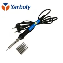 220 В 60 Вт Регулируемая температура Электрический Утюг припой для паяльника сварочный инструмент+ 5 шт. Советы Бесплатный подарок