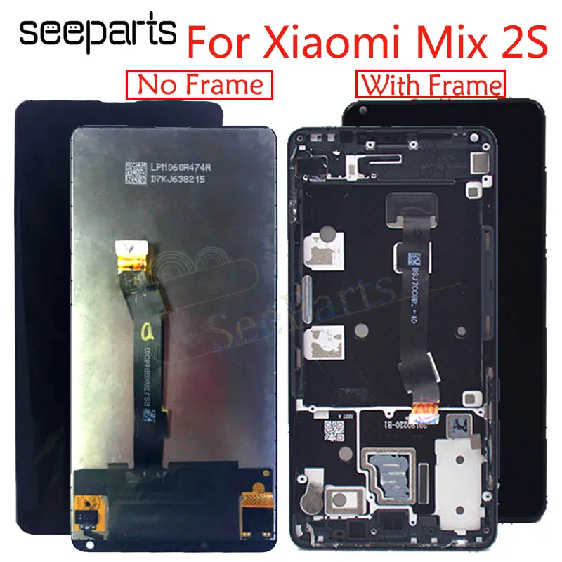 100% New Xiaomi Mix 2S Mix2S LCD Display Touch Screen Digitizer Assembly Glass Panel With Frame 5.99\