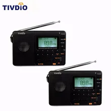 2pcs TIVDIO V-115 Radio FM/AM/SW World Band Receiver MP3 Player REC Recorder With Sleep Timer Black FM Radio Recorder F9205A