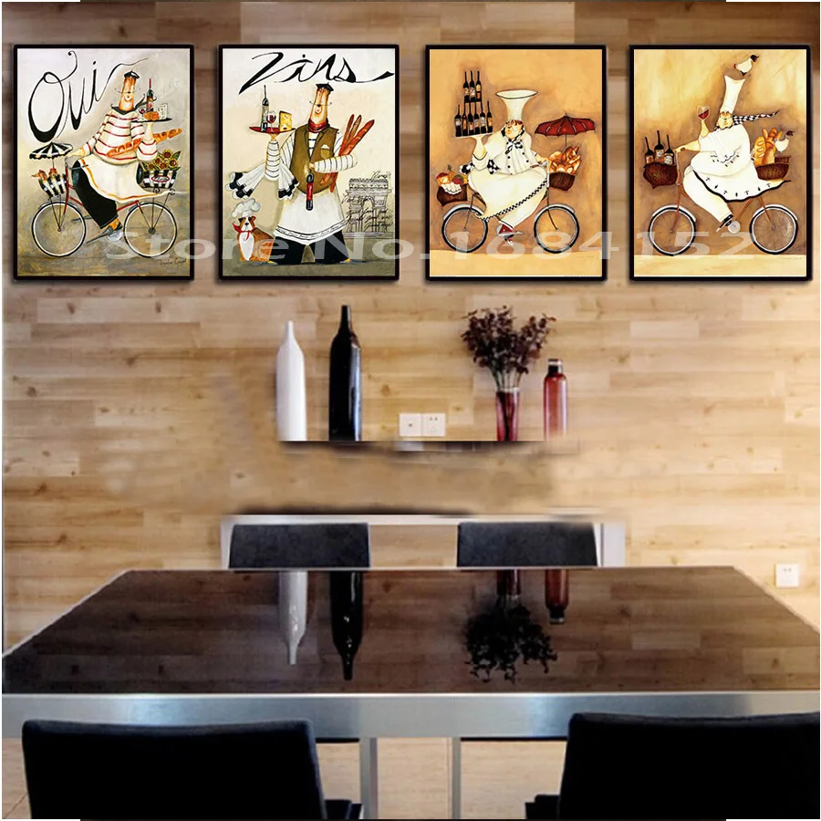 

Kitchen decor Diamond Painting cartoon 4 pcs/set Diamond embroidery man Chef pattern Diamond Mosaic kit Craft Cross-Stitch A308