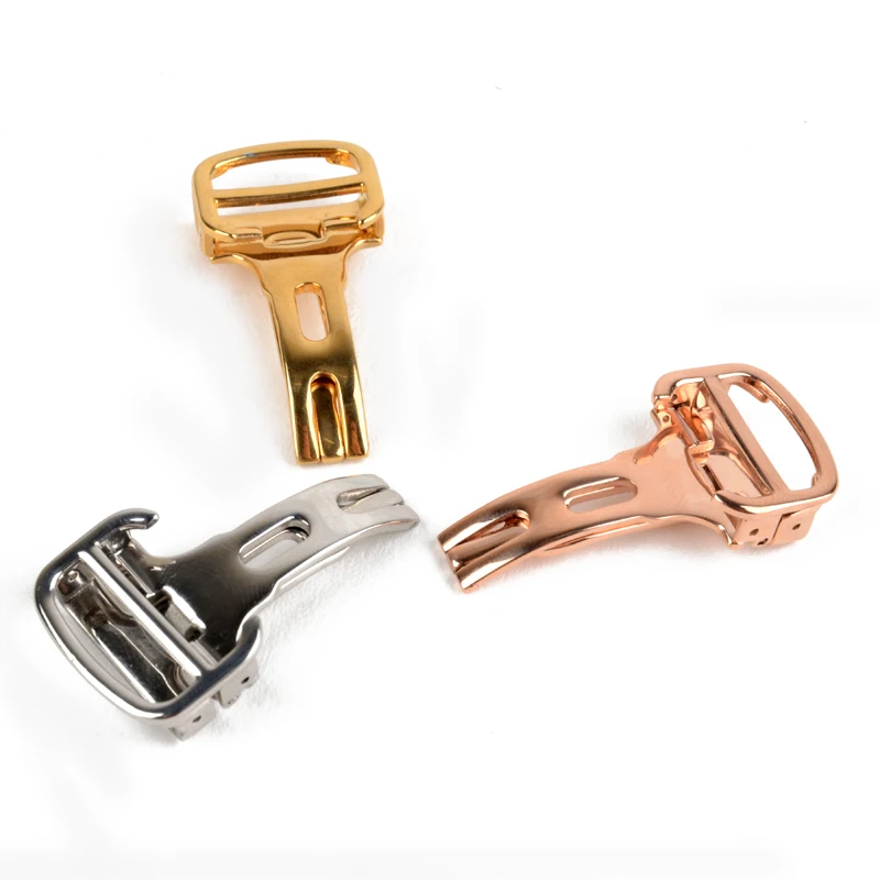 Fold Butterfly Deployment Buckle Stainless Steel Clasp Strap Watch Bands 12/14/16/18/20/22mm watchband Clasp Watch Accessories