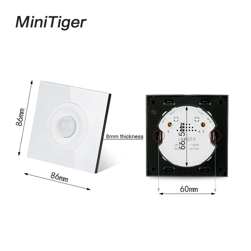 Minitiger Новое Поступление Хрустальная панель из закаленного стекла датчик