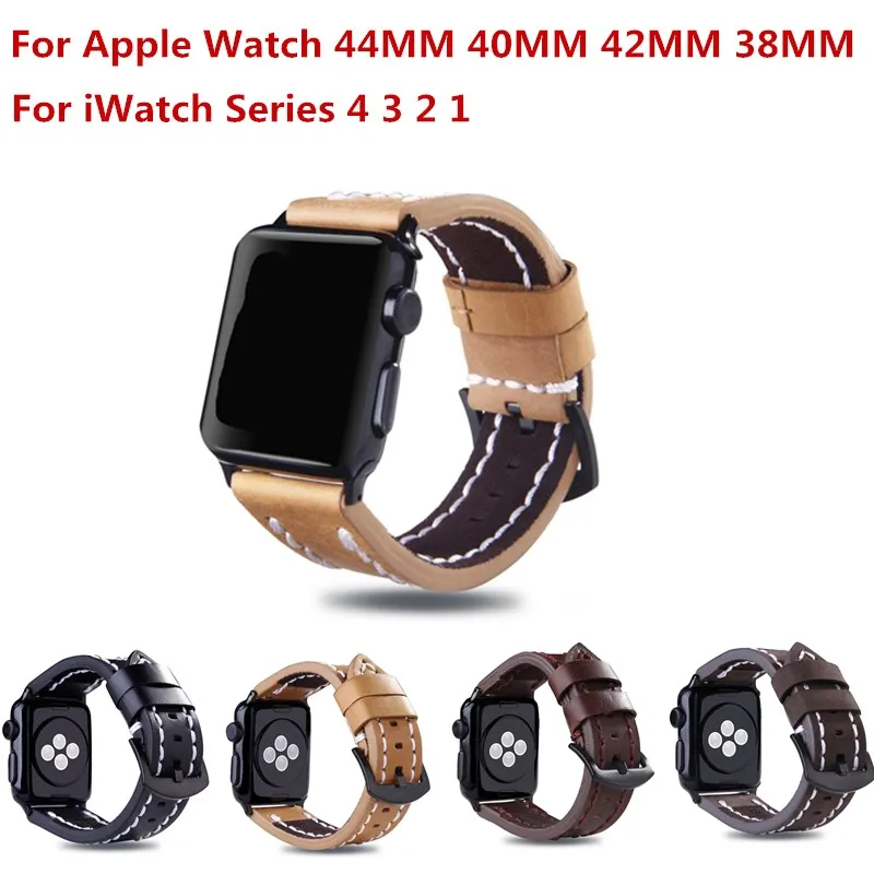 Мягкий ремешок для часов из натуральной кожи Apple Watch Смарт часы серии 4/2/1 кожаный