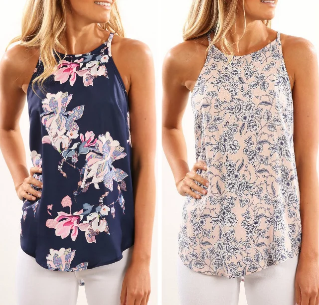 Women Blouses 2018 Casual Elegant Floral Blouse Slim Sleeveless Work Wear Blusas Feminina Tops Shirts Plus size Blouses