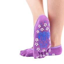 1 пара, женские носки для йоги с х ремешками, женские элегантные Нескользящие хлопковые носки на пять пальцев, спортивные носки для фитнеса, танцев, балета, носки для пилатеса