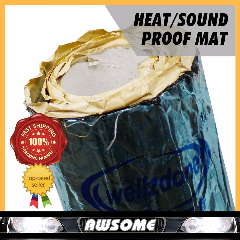

Car-Styling 100*100cm Heat Killer Noise Deadener Sound Insulation Kit Shield Mat Aluminum Muffler Self-adhesive Front Fender