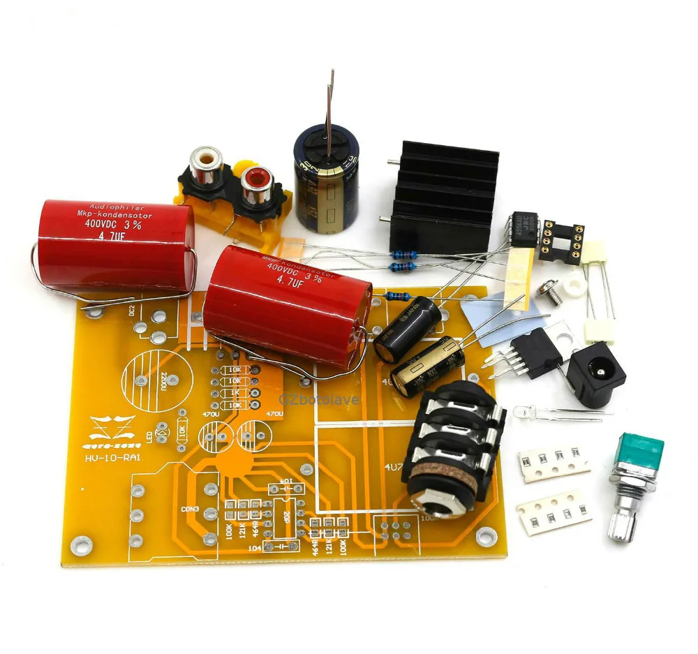 Free shipping HV 10 RA1 Headphone AMP Amplifier Kits Can Use Battery and Power Adapter