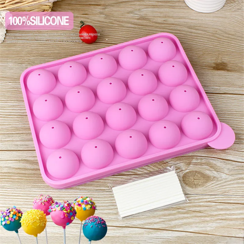 2Pcs/Set DIY Baking Silicone Cake Pops Mold Chocolate Lolly Mold