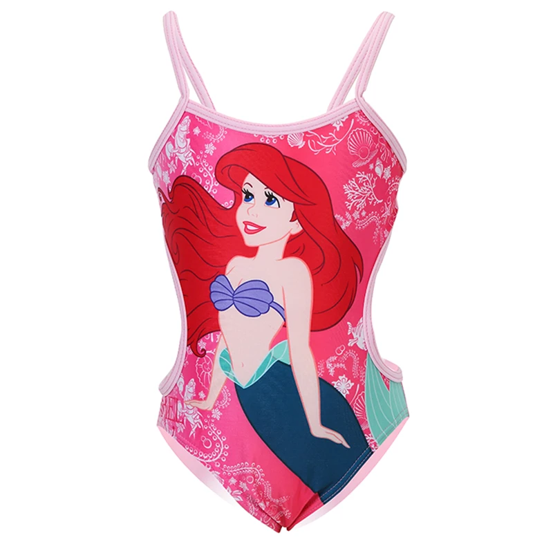 Original Princess Little Mermaid Swimsuit for Girls Swimwear One Piece
