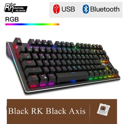 Royal Kludge RK G87 двойной режим Bluetooth беспроводной/USB Проводная RGB подсветка перезаряжаемая Механическая игровая клавиатура RK Axis - Цвет: Хаки