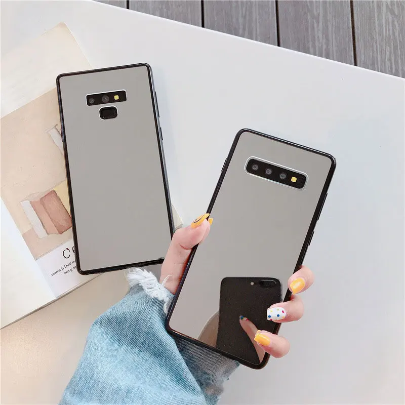 

Luxury Bling Makeup Mirror Phone Case For Samsung S8 S9 S10 Plus S7 Edge A5 2017 J6 Plus A50 A70 NOTE 9 Shockproof TPU Cover