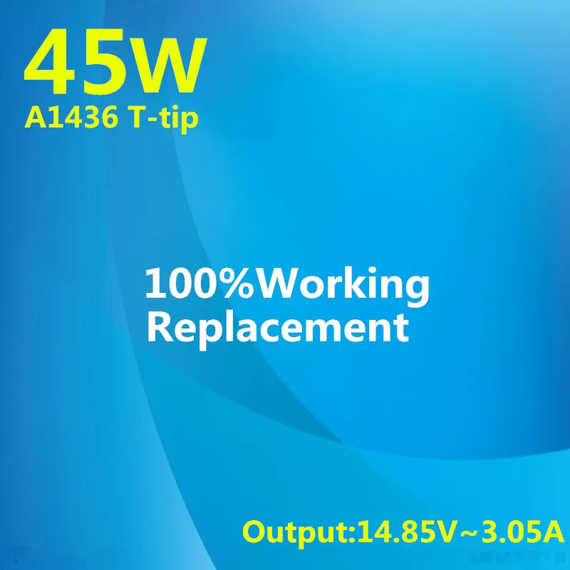 

100% NEW! Replacement 45W MagSaf 2 Laptop Power Adapter Chargers (T tip) For MacBook Air 11'' 13'' A1436 A1465 A1466